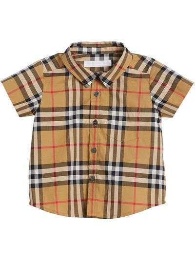 Burberry Kids рубашка с короткими рукавами в клетку 'Vintage'