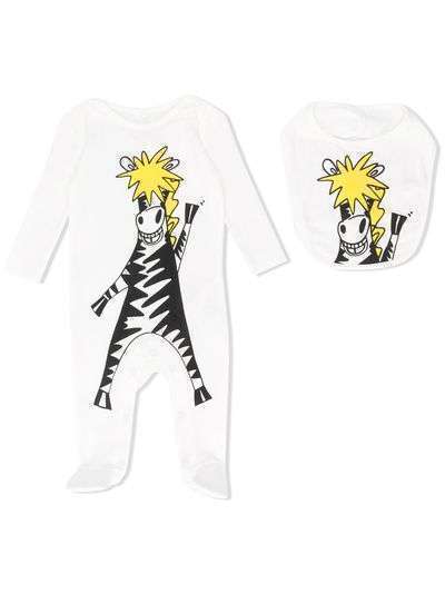 Stella McCartney Kids комплект Zebra из комбинезона и нагрудника