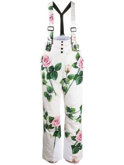 Dolce & Gabbana лыжные брюки с принтом Tropical Rose
