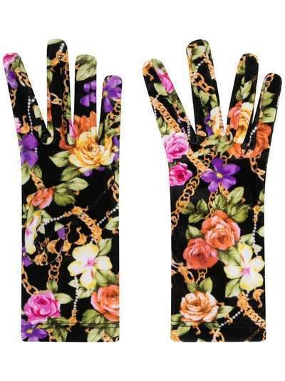 Moschino перчатки с цветочным принтом