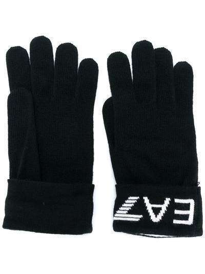 Ea7 Emporio Armani перчатки с вышитым логотипом
