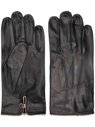 Paul Smith striped trim leather gloves