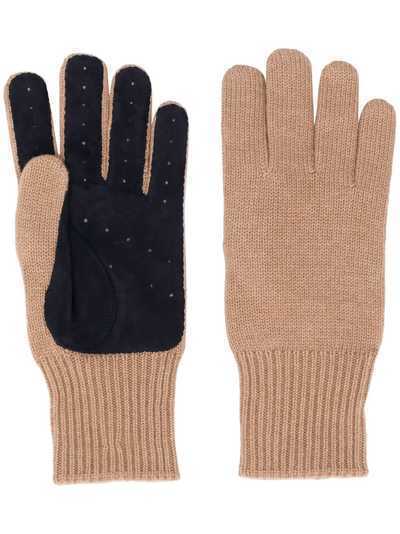 Brunello Cucinelli трикотажные перчатки со вставками