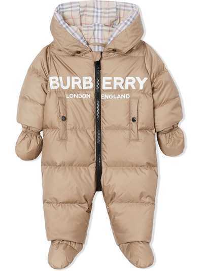 Burberry Kids дутый комбинезон с логотипом