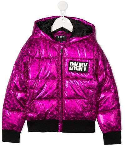 Dkny Kids куртка с капюшоном и нашивкой-логотипом