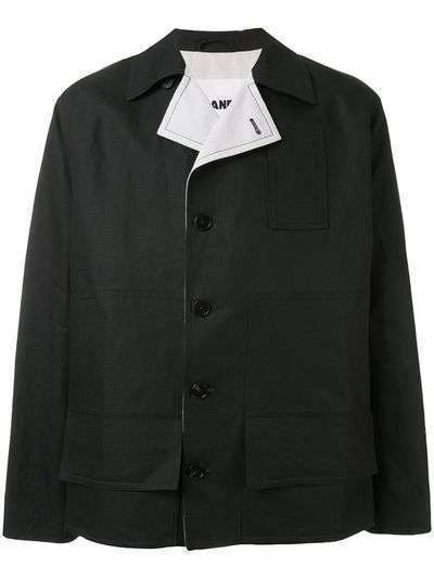 Jil Sander куртка прямого кроя с контрастными лацканами
