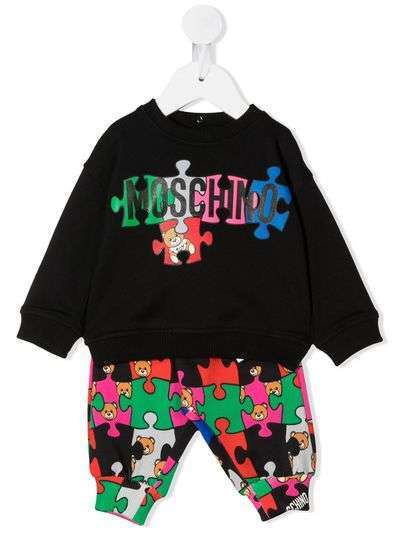 Moschino Kids спортивный костюм с принтом