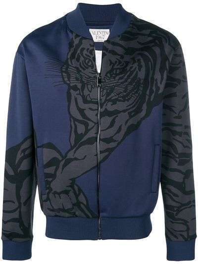 Valentino куртка-бомбер с принтом тигра