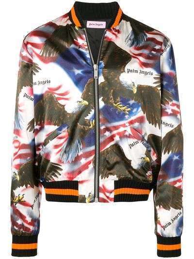 Palm Angels куртка-бомбер с принтом орла