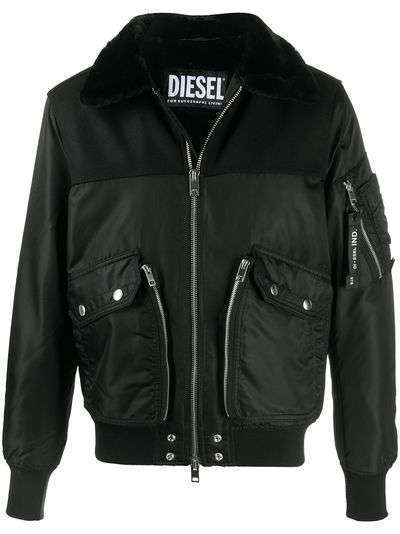 Diesel куртка на молнии с искусственным мехом