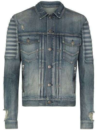 Balmain джинсовая куртка с эффектом потертости