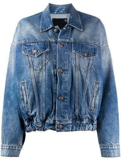 R13 джинсовая куртка с эффектом потертости