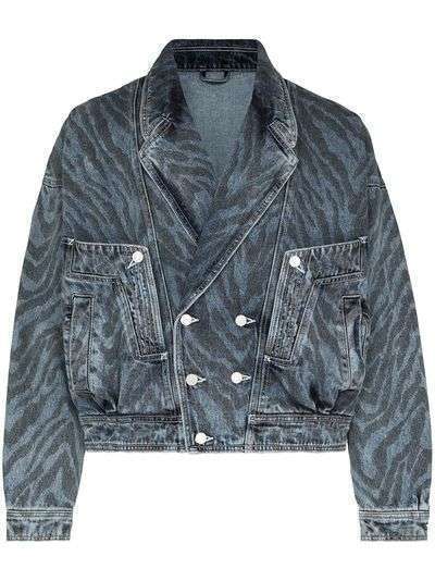Iroquois джинсовая куртка с зебровым принтом