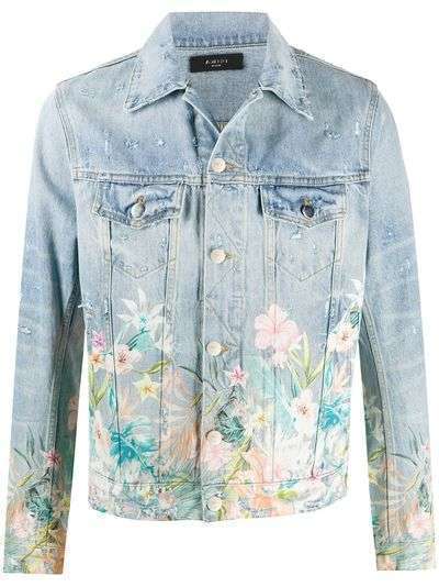 AMIRI джинсовая куртка с цветочным принтом