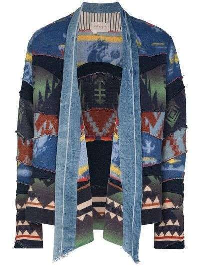 Greg Lauren джинсовая куртка с геометричным принтом