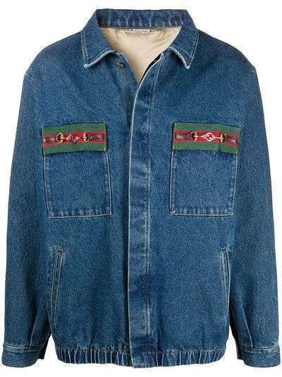 Gucci джинсовая куртка с отделкой Web