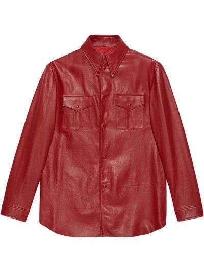Gucci куртка-рубашка с заостренным воротником