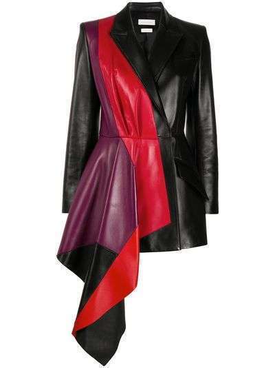 Alexander McQueen куртка с контрастными вставками и драпировкой