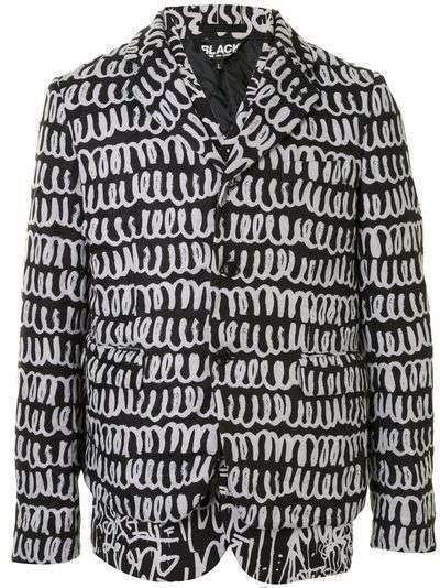 Black Comme Des Garçons твиловый пиджак с принтом