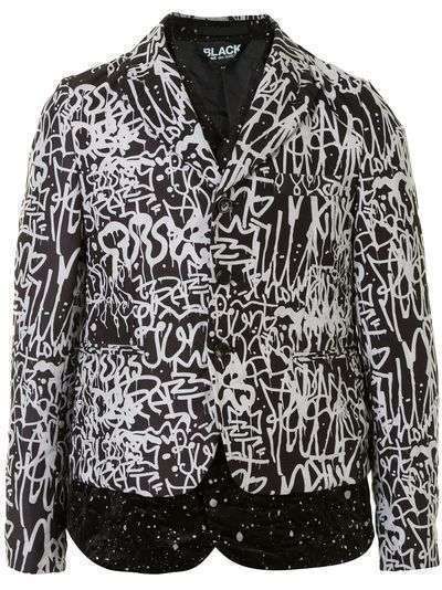 Black Comme Des Garçons пиджак с принтом граффити