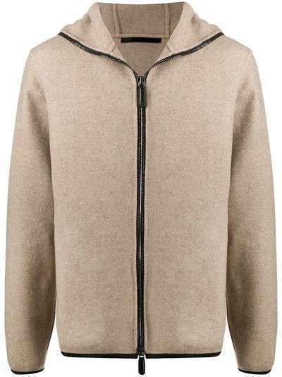 Giorgio Armani кашемировая куртка на молнии с капюшоном