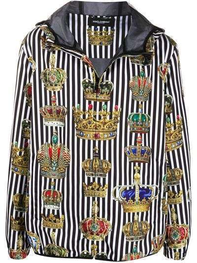 Dolce & Gabbana куртка в полоску с капюшоном