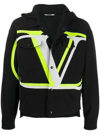 Valentino куртка с капюшоном и логотипом VLogo