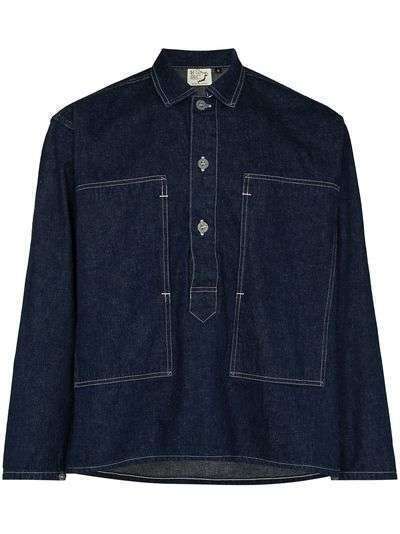 Orslow джинсовая куртка-рубашка с контрастной строчкой