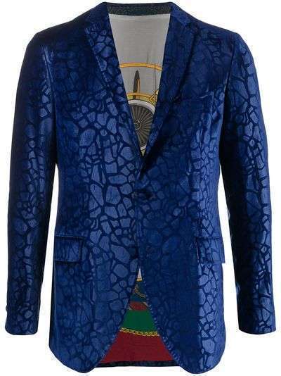 Etro однобортный пиджак с абстрактным принтом