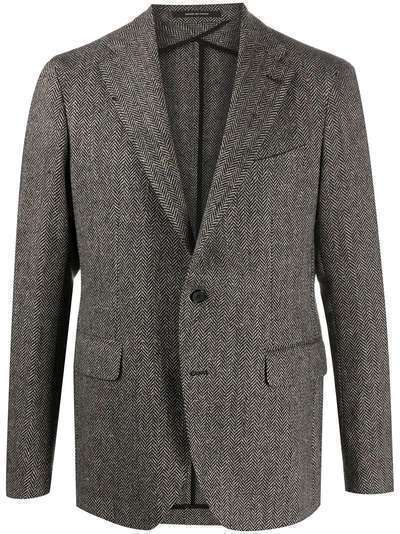 Tagliatore однобортный пиджак с узором в елочку