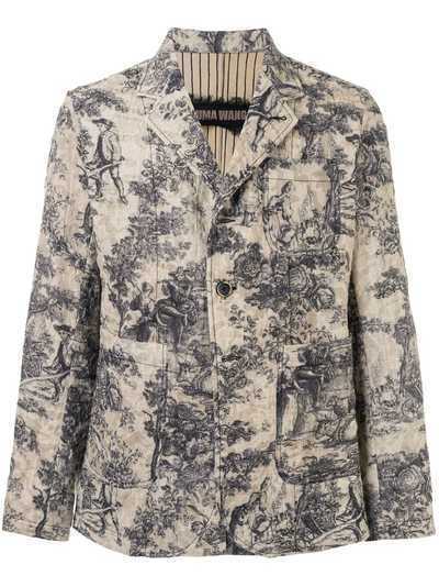 Uma Wang пиджак с цветочным принтом
