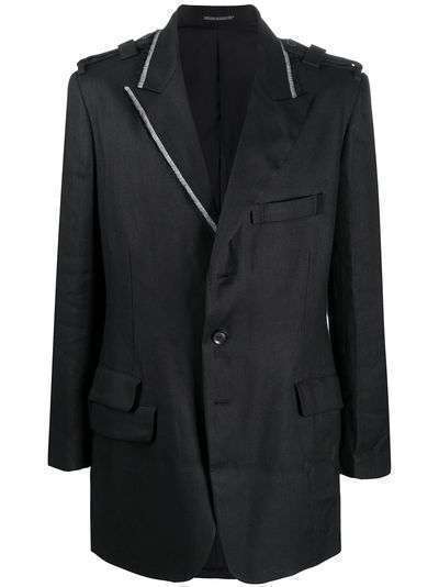 Yohji Yamamoto однобортный пиджак с контрастной окантовкой