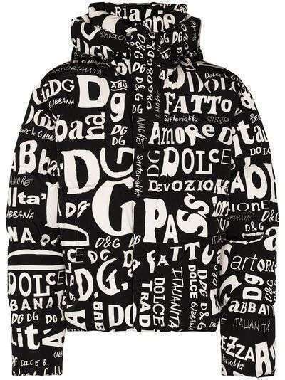 Dolce & Gabbana пуховик с надписью