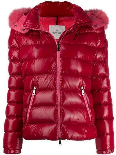 Moncler пуховик с меховой отделкой