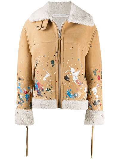 Palm Angels SHEARLING JKT BEIGE MULTICOLOR