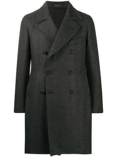Tagliatore двубортное пальто с узором в елочку