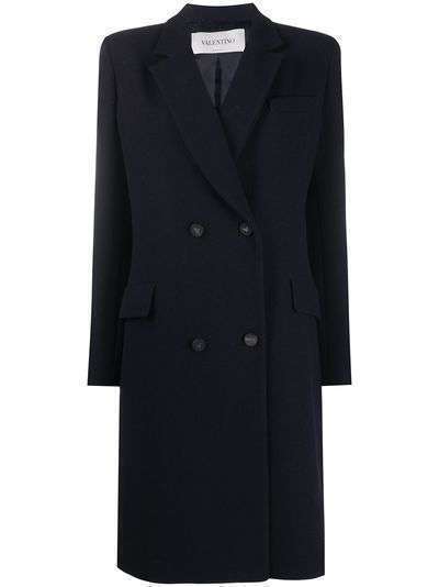 Valentino двубортное пальто с заостренными лацканами