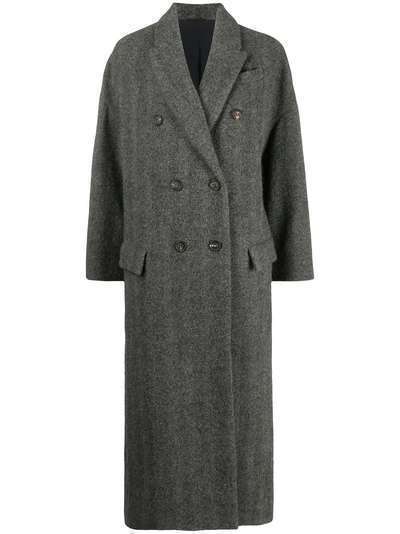 Brunello Cucinelli двубортное пальто средней длины