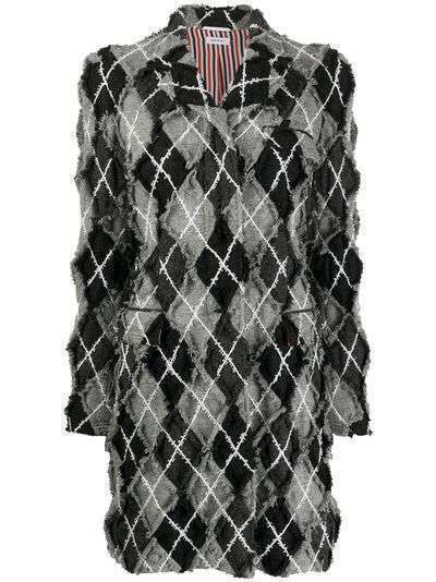 Thom Browne фактурное пальто в ромб