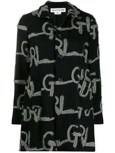 Comme Des Garçons Girl однобортное пальто с аппликацией-логотипом