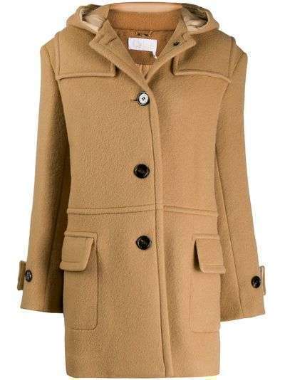 Chloé приталенное пальто с капюшоном