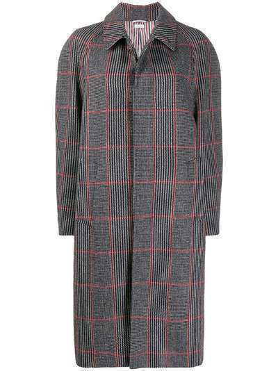 Thom Browne клетчатое пальто со складками