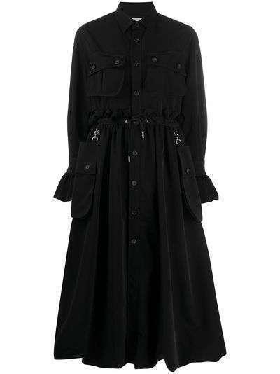 Comme Des Garçons Noir Kei Ninomiya расклешенное пальто с кулиской