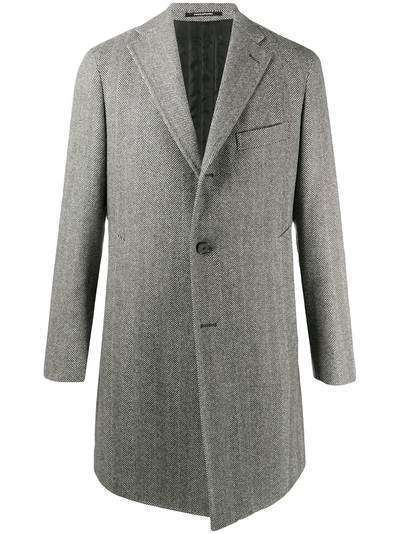 Tagliatore однобортное пальто с узором в елочку