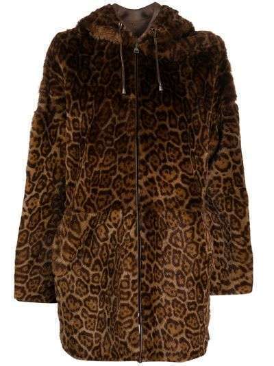 P.A.R.O.S.H. двубортное пальто с леопардовым принтом