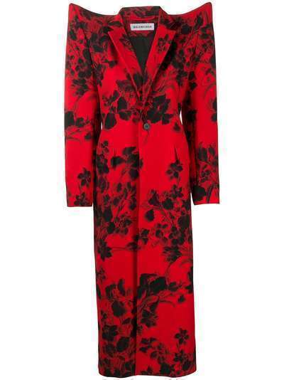 Balenciaga пальто с цветочным принтом