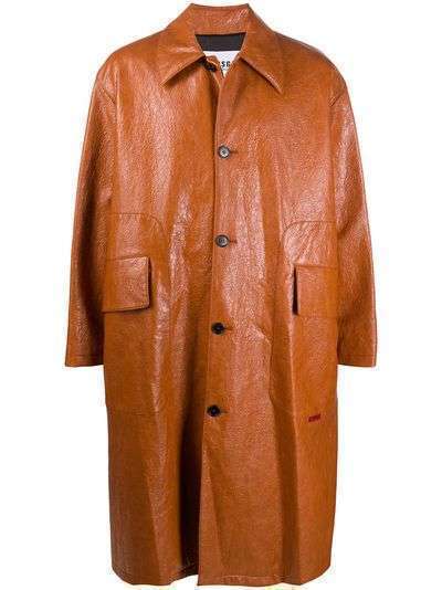 MSGM пальто из искусственной кожи длины миди