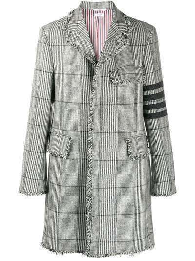 Thom Browne клетчатое пальто с полосками 4-Bar