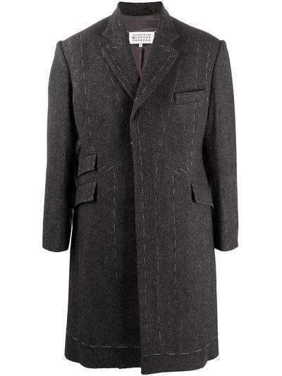 Maison Margiela пальто с контрастной строчкой