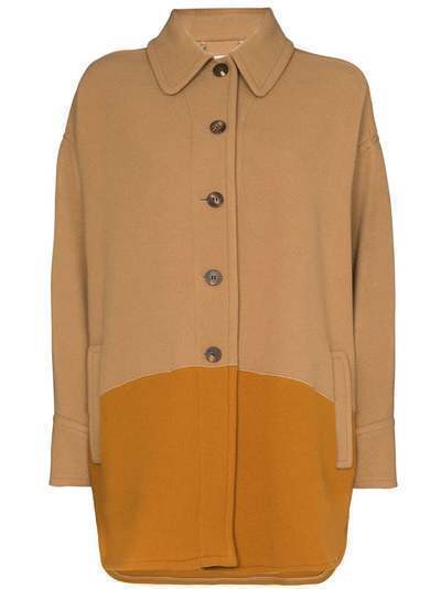 Chloé однобортное пальто в стиле колор-блок